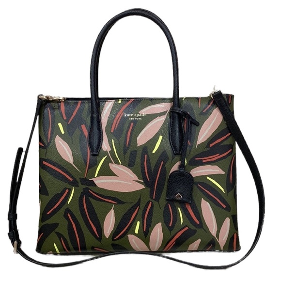 kate spade Handbags - Kate Spade Olive Green Eva Modern Feather Satchel Purse Bag